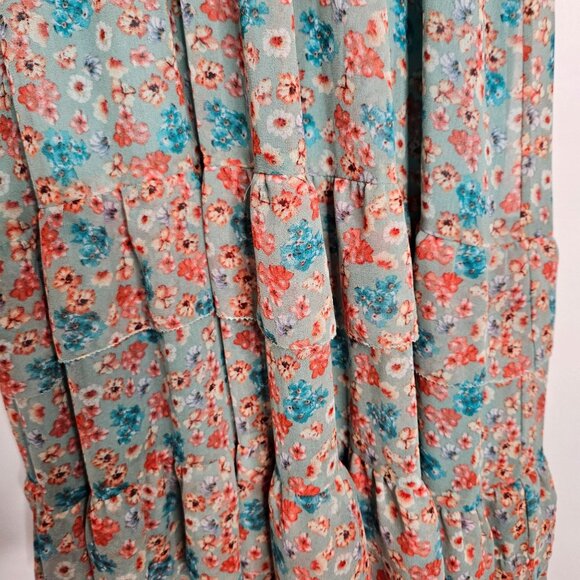 Allison NY Anthropologie Floral Smocked Hazel Cottagecore Maxi Green Dress Small - Picture 6 of 13